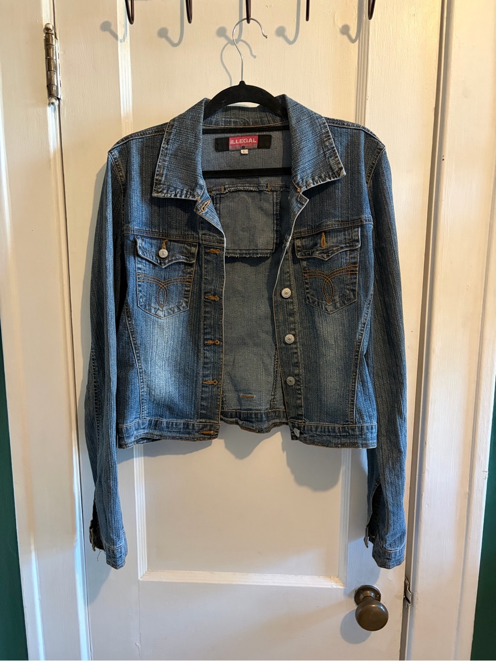 Washed Blue Denim Jacket - Classic Button-Front Jean Jacket